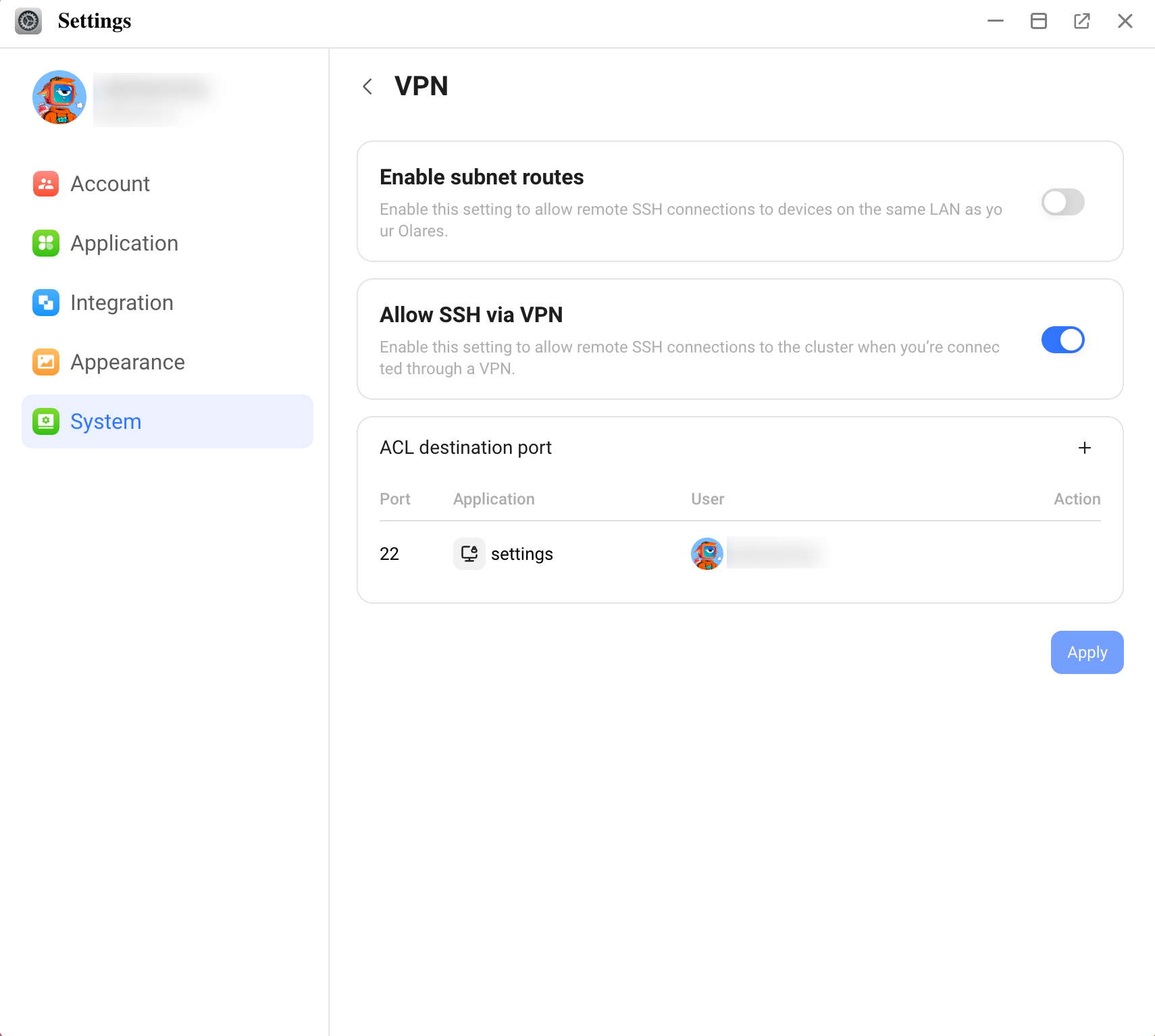 SSH via VPN